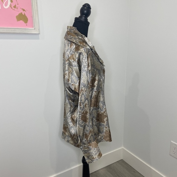 Farinaz Taghavi Snake Print Ruffled Collar Blouse - Picture 5 of 9